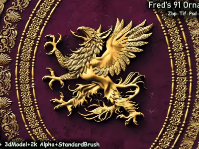 Fred ORNAMENT BRUSH Vol6 - IMM-3dModels-Alpha Low-poly 3D model