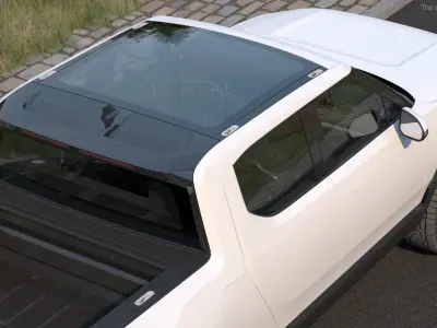 Electric Pickup Truck White 3D model