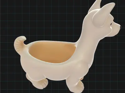 Dog Planter Cute Animal Flower Pot Cartoon Dog Pot Decor Free 3D print model