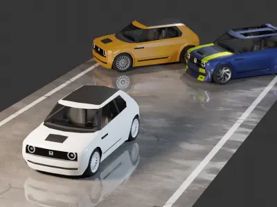 Honda EV urban Low-poly 3D model