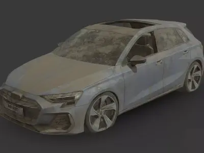 Abandoned Car - Audi S3 Sportback Low-poly 3D model