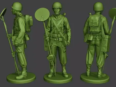 American engineer soldier ww2 Stand A9 3D print model