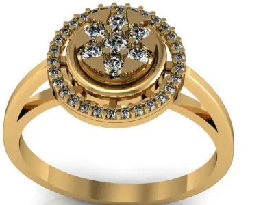 daimond ring 3D print model 23