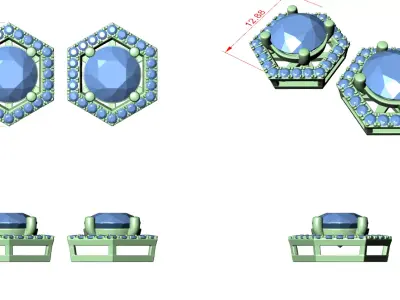 Diamond Earrings  3D print model