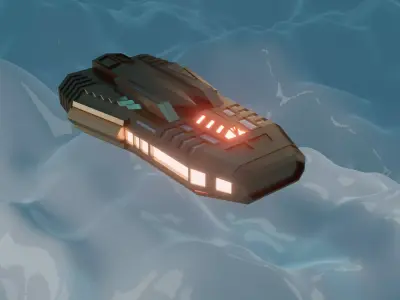 Future cars Low-poly 3D model