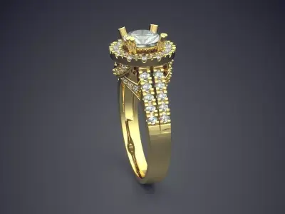 Luxury Ring With A Lot Of Diamonds CAD 5457 3D print model