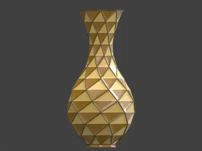 Decorative Rhomboid Vase Low-poly 3D model