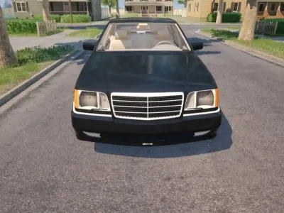 Old Sedan W140 Mercedes Low-poly 3D model