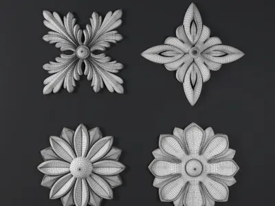 Decorative Floral Ornament 3D model