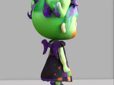 Doll kids halloween Low-poly 3D model