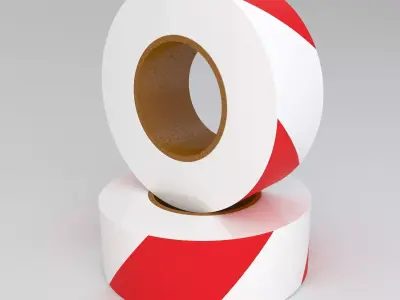 Red Barricade Tape 3D model