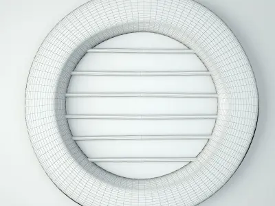 Old Iron and Wood Window Mirror 3D model