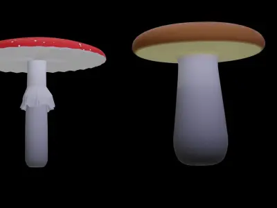 Mushrooms two Free 3D model