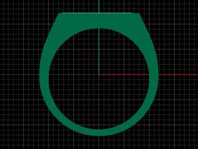 Mens Black Enamel Geometric 16 mm Signet  Ring 8 3D print model