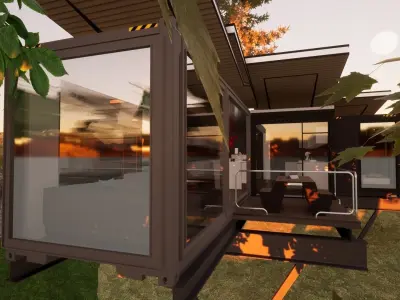 Shipping Container House 3D model