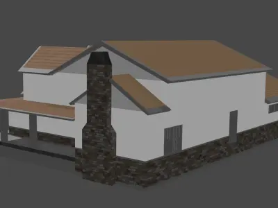American house in 3d model 3D model