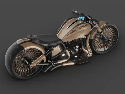 Harley Davidson Bike Low-poly 3D model