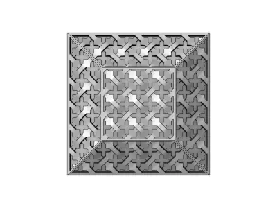Arabesque moucharabieh chamfered panel motif 3D print model