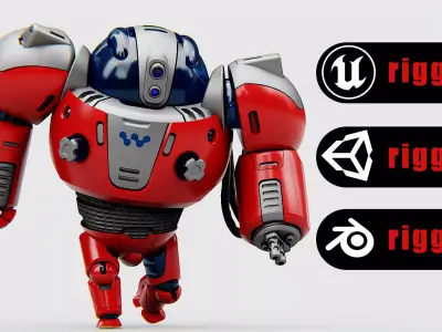 ASTRONAUT BOT Rigged for Unreal Engine - Unity - MIXAMO  3D model