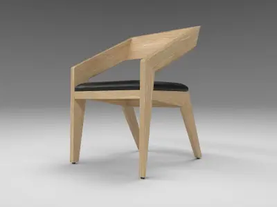 Brenton Dining Chair oak finish Low-poly 3D model