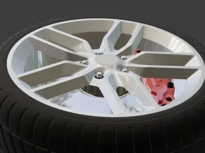 Chevrolet Corvette 2014 Tire and Rim 3D model