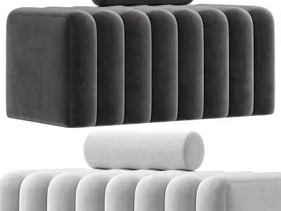 Modern Line Tufted Bench  3D model