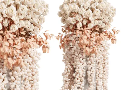 Flower Box - Rose Pink in a Amaranth Bouquet Ceramics  92  3D model