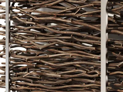 Firewood thin branch decor n1  3D model