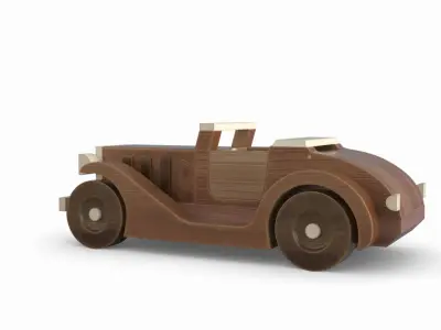 Wood Toy Car 3D model