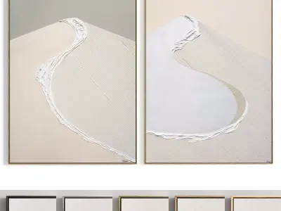 Plaster Two Photo Frame 359 Low-poly 3D model