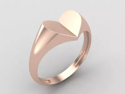 lightweight minimal heart ring 105-MW 3D print model