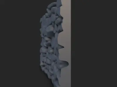 Grunge Rock Masonry Wall 3D model