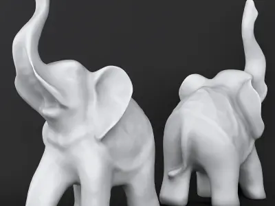 Indian elephant made of stone 3D model