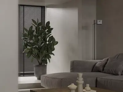 Modern living room dining room interior scenes 511 3D model