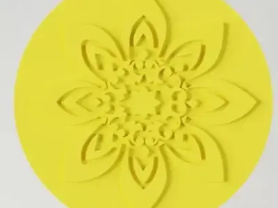 Flower button Free 3D model buy