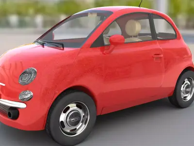 Fiat 500 Low-poly 3D model