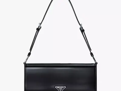 Prada Brushed Leather Femme Bag Black 3D model