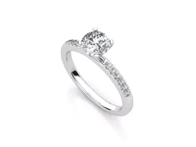 aj-02 diamond engagement ring gold 3D print model