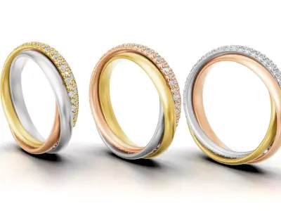 Trinity Ring Small Model Semi Paved 3D print model