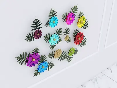 Decorative Metal plants with gold stainless  m8 3D model purchase