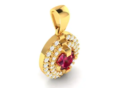 Women Pendant 3DM STL OBJ FBX Render Details 3D print model 4