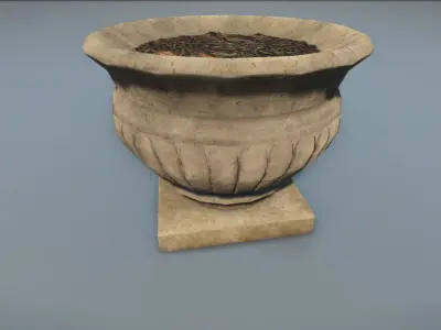 Vase - outdoor decorative flowerpot Low-poly 3D model