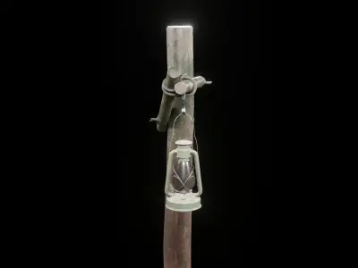Lantern Pole Low-poly 3D model