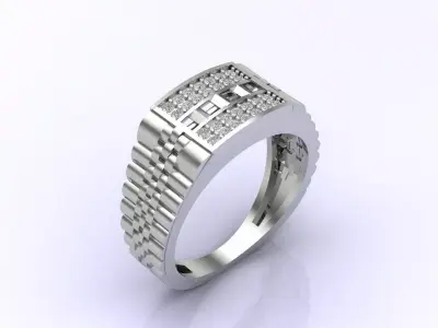 Print Ready STL 3DM  Gents Rings Diamond Men Ring  3D print model