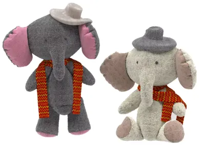 Plush elephant toy 3D model