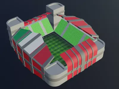 Football Stadium - Italy Low-poly 3D model