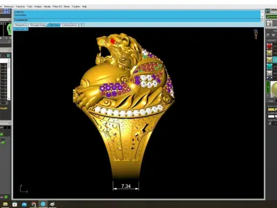 Luxury Lion Head Men Ring 3D Model 3788 3D print model