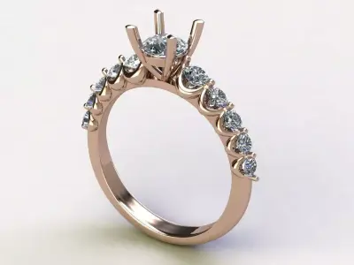 Solitaire Plus Ring 3D print model