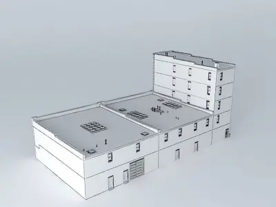 Building Row Free 3D model
