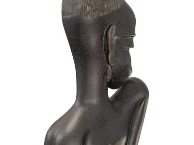 African Style Antique Bust Sculpture  Low-poly 3D model